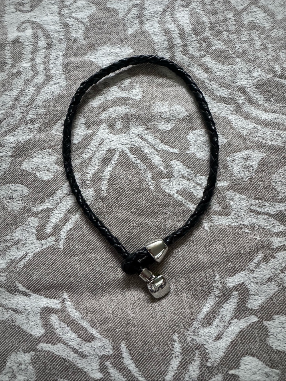 Ralph Lauren Black Braided Necklace with Silver Accents